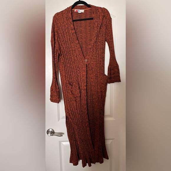 Free People Beach Nights Maxi Cardi Duster in Size Small, Cinnabar color - Picture 7 of 8